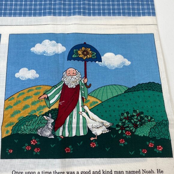 Vintage VIP Cranston Print Works Noah's Ark Story Book Quilt Panel Fabric - Picture 3 of 12